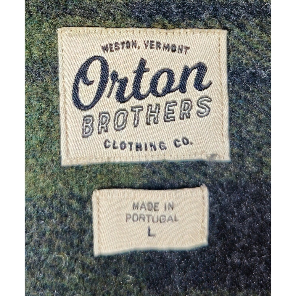 Vintage Wool Blend Plaid Flannel Shirt Jacket Snap Large 80s Orton Brothers - Picture 3 of 12